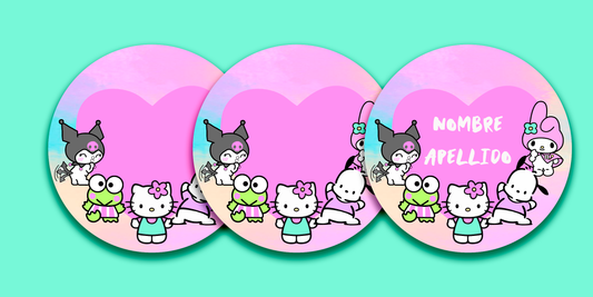 ETIQUETAS PERSONALIZADAS KITTY REDONDA