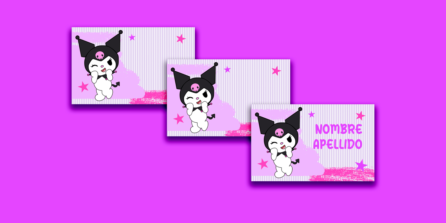ETIQUETAS PERSONALIZADAS KUROMI RECTANGULAR