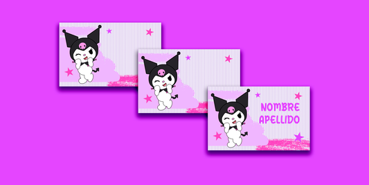 ETIQUETAS PERSONALIZADAS KUROMI RECTANGULAR