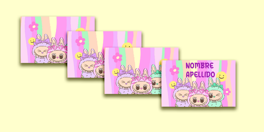 ETIQUETAS PERSONALIZADAS LABUBU RECTANGULAR