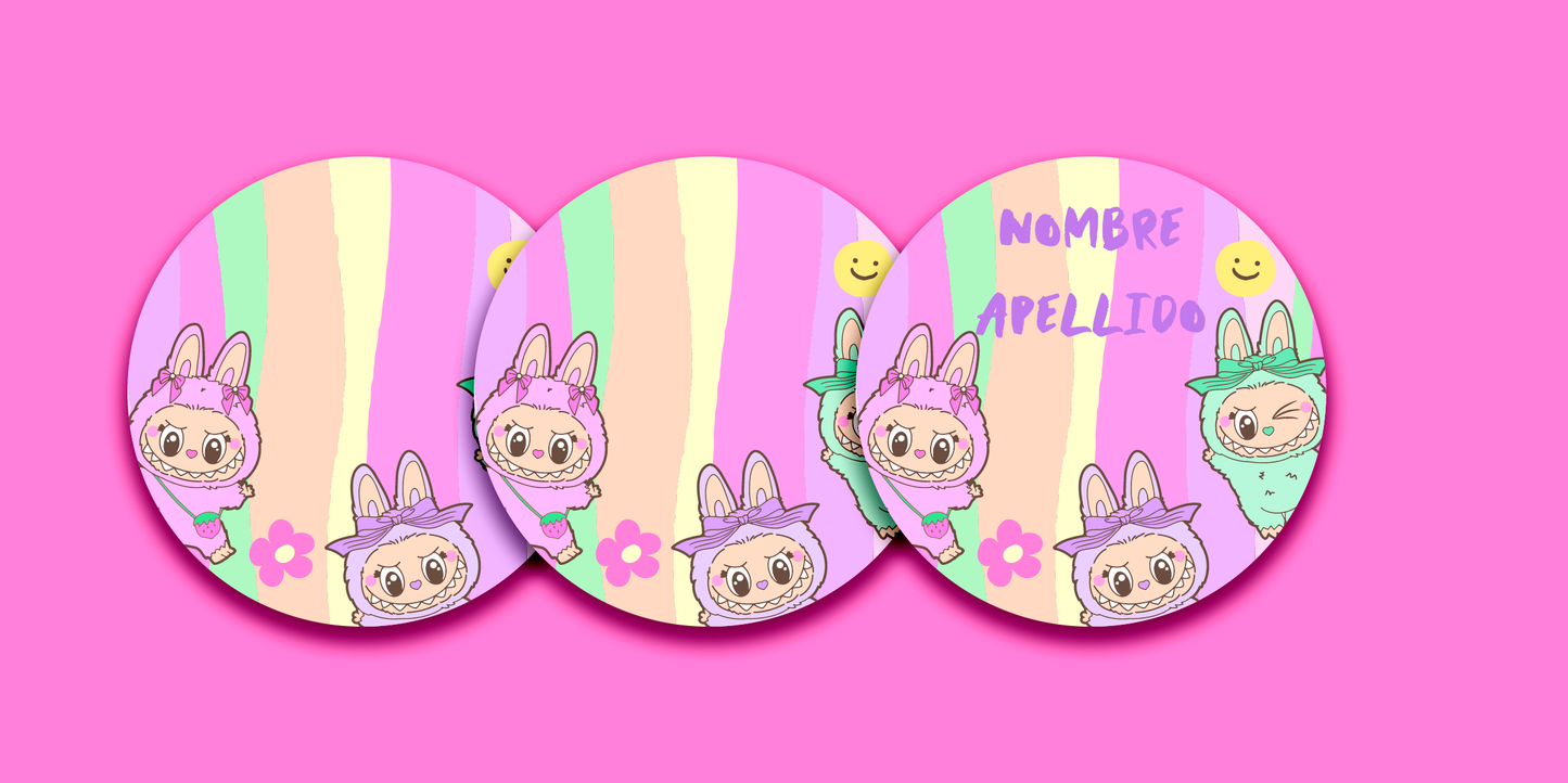 ETIQUETAS PERSONALIZADAS LABUBU REDONDA