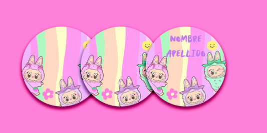ETIQUETAS PERSONALIZADAS LABUBU REDONDA