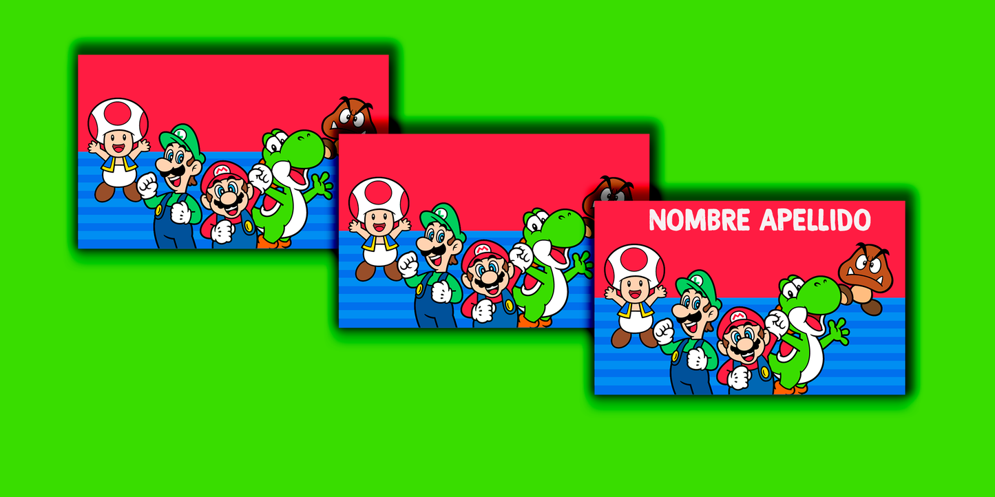 ETIQUETAS PERSONALIZADAS MARIO RECTANGULAR
