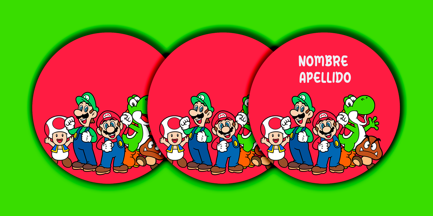 ETIQUETAS PERSONALIZADAS MARIO REDONDA