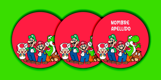 ETIQUETAS PERSONALIZADAS MARIO REDONDA