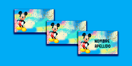 ETIQUETAS PERSONALIZADAS MICKEY RECTANGULAR