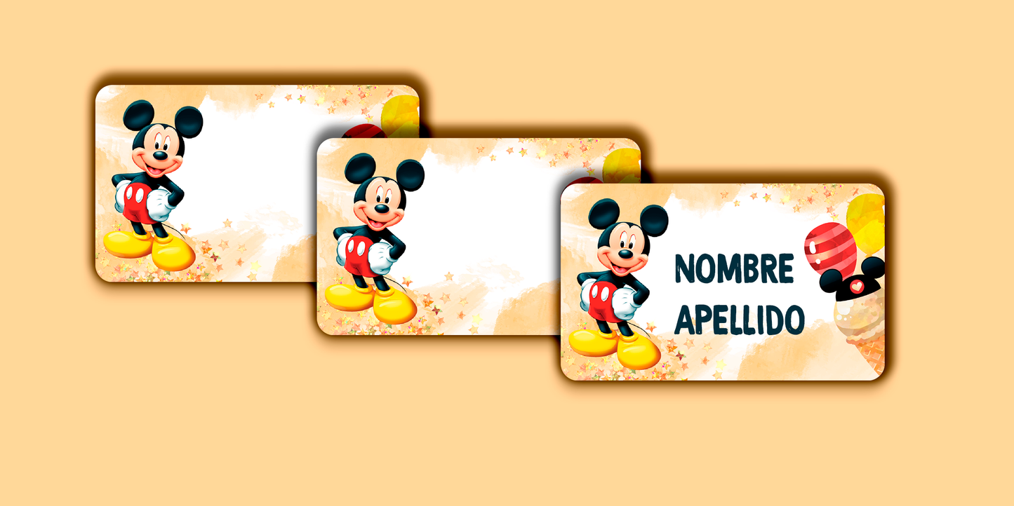 ETIQUETAS PERSONALIZADAS MICKEY RECTANGULAR