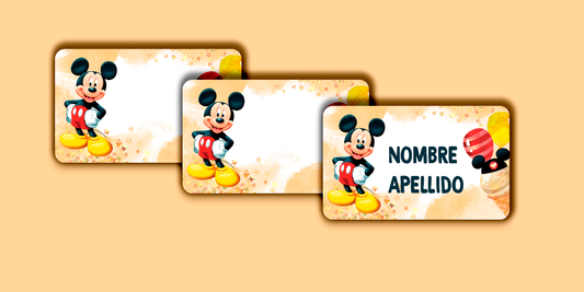 ETIQUETAS PERSONALIZADAS MICKEY RECTANGULAR