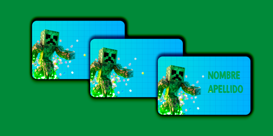 ETIQUETAS PERSONALIZADAS MINECRAFT RECTANGULAR