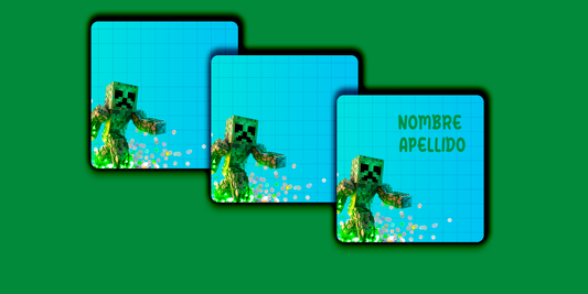 ETIQUETAS PERSONALIZADAS MINECRAFT CUADRADA