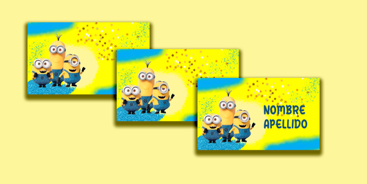 ETIQUETAS PERSONALIZADAS MINIONS RECTANGULAR