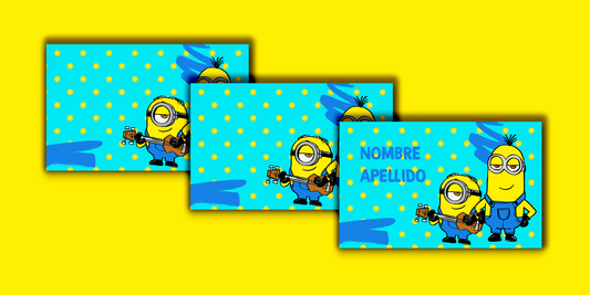 ETIQUETAS PERSONALIZADAS MINIONS RECTANGULAR