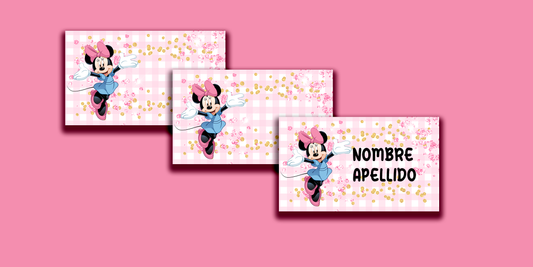 ETIQUETAS PERSONALIZADAS MINNIE RECTANGULAR