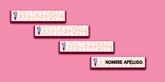 ETIQUETAS PERSONALIZADAS MINNIE LAPIZ