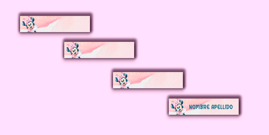 ETIQUETAS PERSONALIZADAS MINNIE LAPIZ