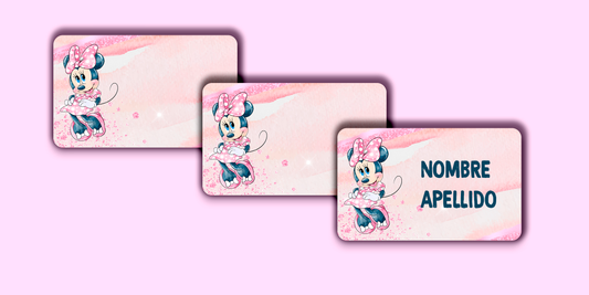 ETIQUETAS PERSONALIZADAS MINNIE RECTANGULAR