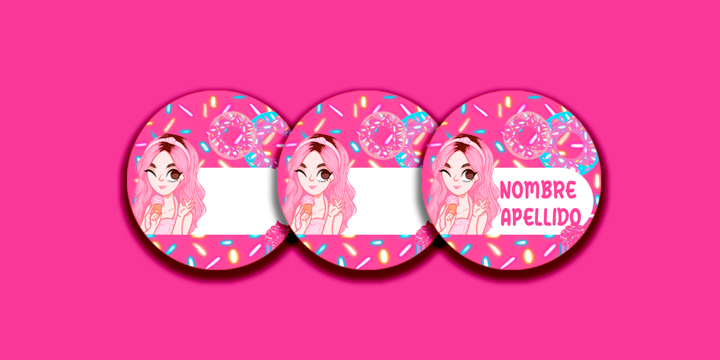 ETIQUETAS PERSONALIZADAS MIS PASTELITOS REDONDA