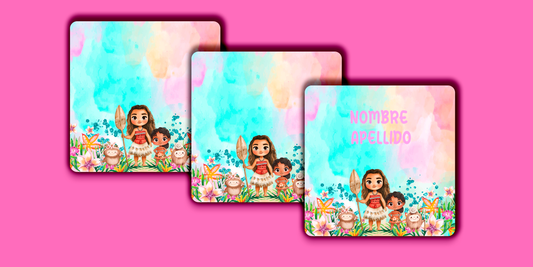 ETIQUETAS PERSONALIZADAS MOANA CUADRADA