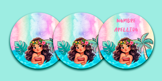 ETIQUETAS PERSONALIZADAS MOANA REDONDA
