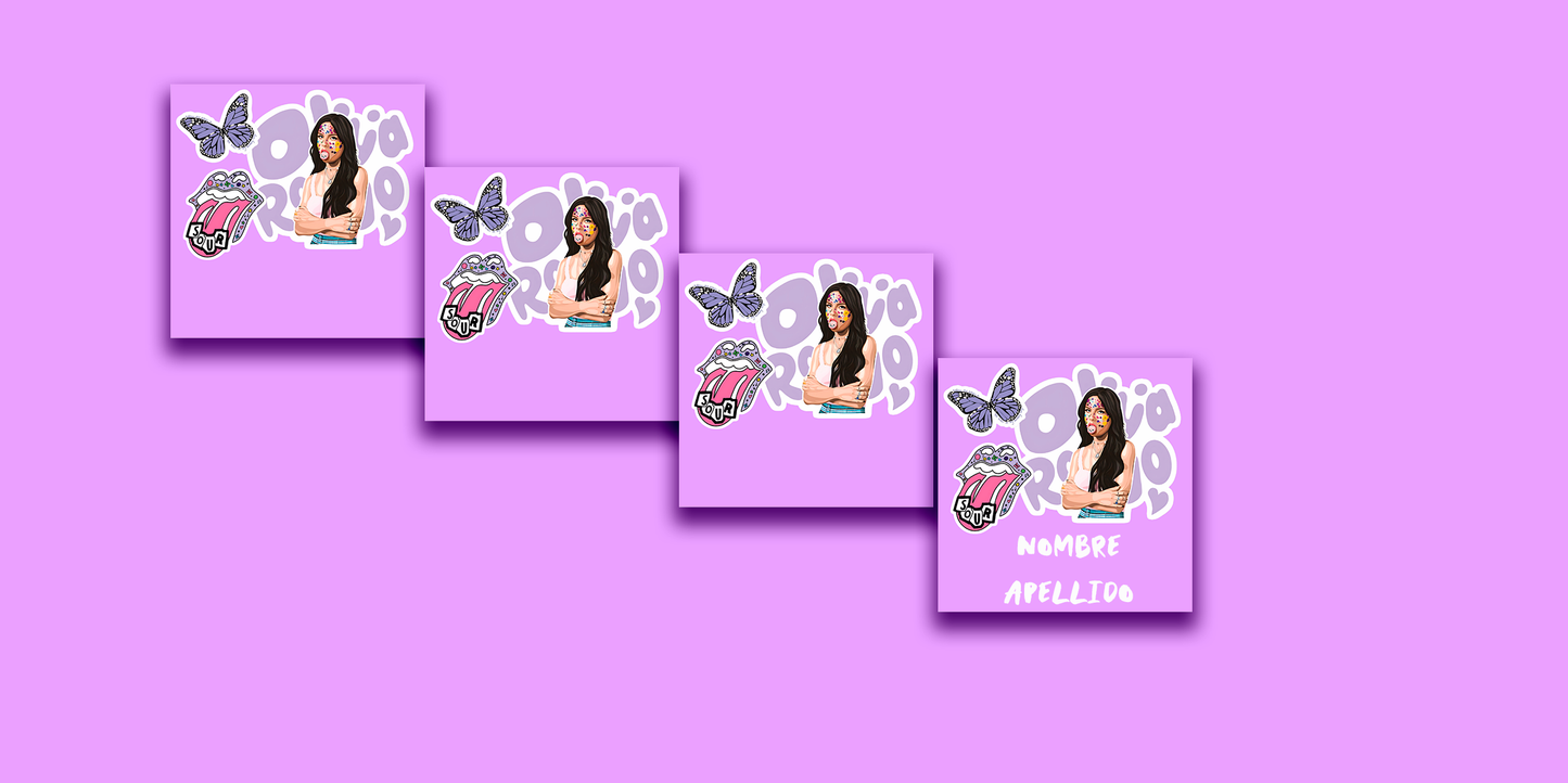 ETIQUETAS PERSONALIZADAS OLIVIA CUADRADA