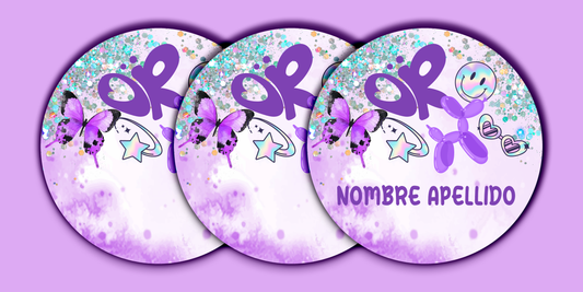 ETIQUETAS PERSONALIZADAS OR REDONDA