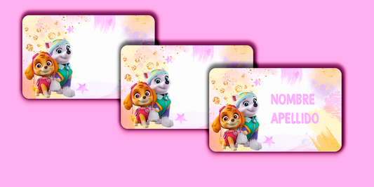 ETIQUETAS PERSONALIZADAS PAW PATROL RECTANGULAR
