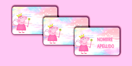 ETIQUETAS PERSONALIZADAS PEPPA PIG RECTANGULAR