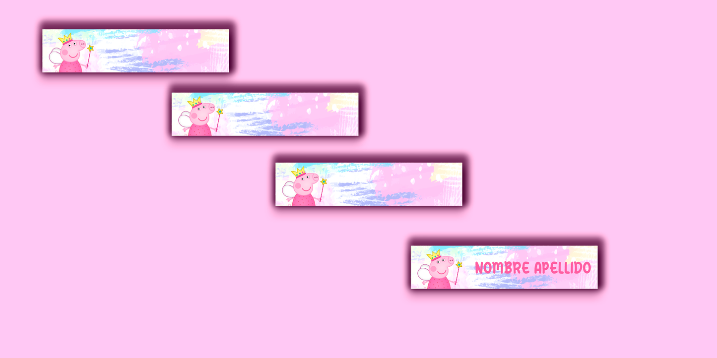 ETIQUETAS PERSONALIZADAS PEPPA PIG LAPIZ