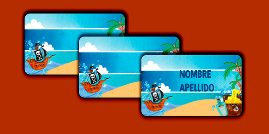 ETIQUETAS PERSONALIZADAS PIRATAS RECTANGULAR