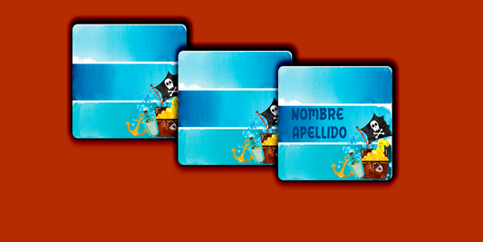 ETIQUETAS PERSONALIZADAS PIRATAS CUADRADA