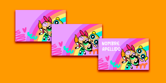 ETIQUETAS PERSONALIZADAS CHICAS SUPER PODEROSAS RECTANGULAR