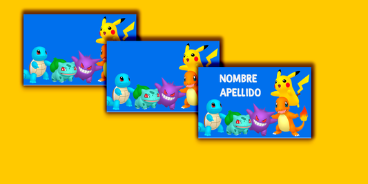 ETIQUETAS PERSONALIZADAS POKÉMON RECTANGULAR