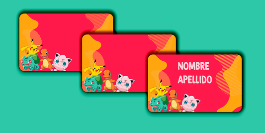 ETIQUETAS PERSONALIZADAS POKÉMON RECTANGULAR