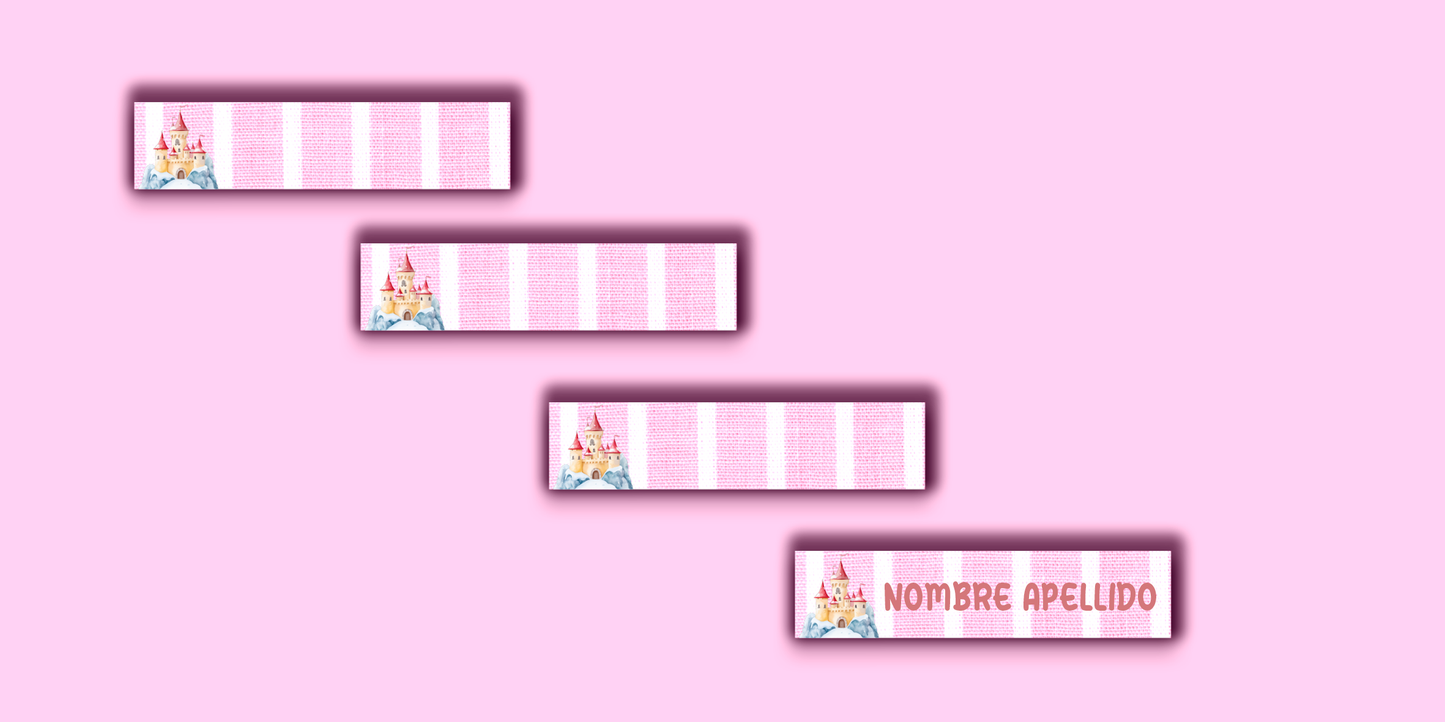 ETIQUETAS PERSONALIZADAS PRINCESAS LAPIZ
