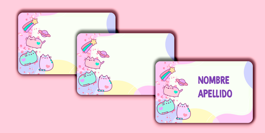 ETIQUETAS PERSONALIZADAS PUSHEEN RECTANGULAR