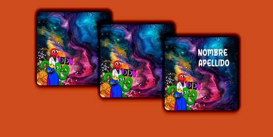 ETIQUETAS PERSONALIZADAS RAINBOW CUADRADA