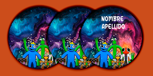 ETIQUETAS PERSONALIZADAS RAINBOW REDONDA
