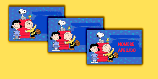 ETIQUETAS PERSONALIZADAS SNOOPY RECTANGULAR
