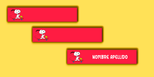 ETIQUETAS PERSONALIZADAS SNOOPY LÁPIZ