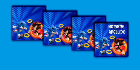 ETIQUETAS PERSONALIZADAS SONIC CUADRADA