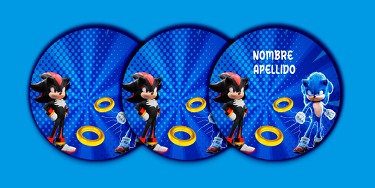 ETIQUETAS PERSONALIZADAS SONIC REDONDA