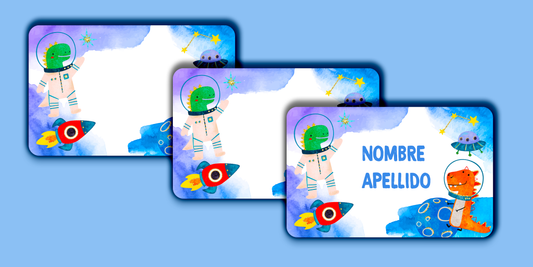ETIQUETAS PERSONALIZADAS SPACE RECTANGULAR