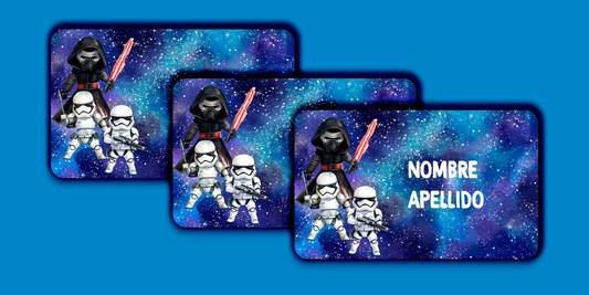 ETIQUETAS PERSONALIZADAS STAR WARS RECTANGULAR