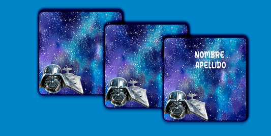 ETIQUETAS PERSONALIZADAS STAR WARS CUADRADA