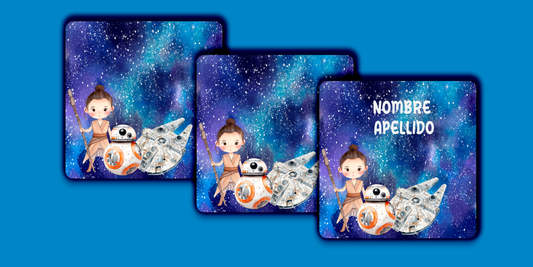 ETIQUETAS PERSONALIZADAS STAR WARS CUADRADA