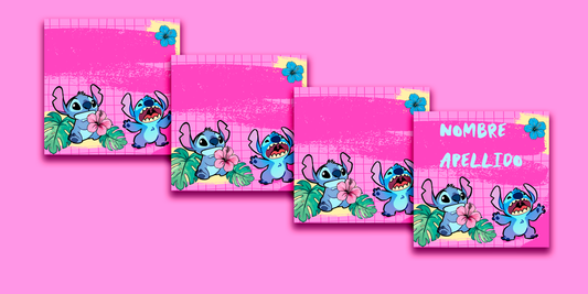 ETIQUETAS PERSONALIZADAS STITCH CUADRADA