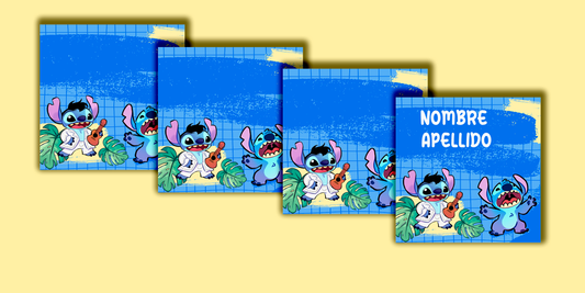 ETIQUETAS PERSONALIZADAS STITCH CUADRADA