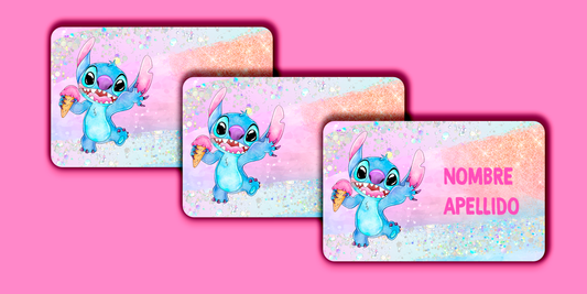 ETIQUETAS PERSONALIZADAS STITCH  RECTANGULAR