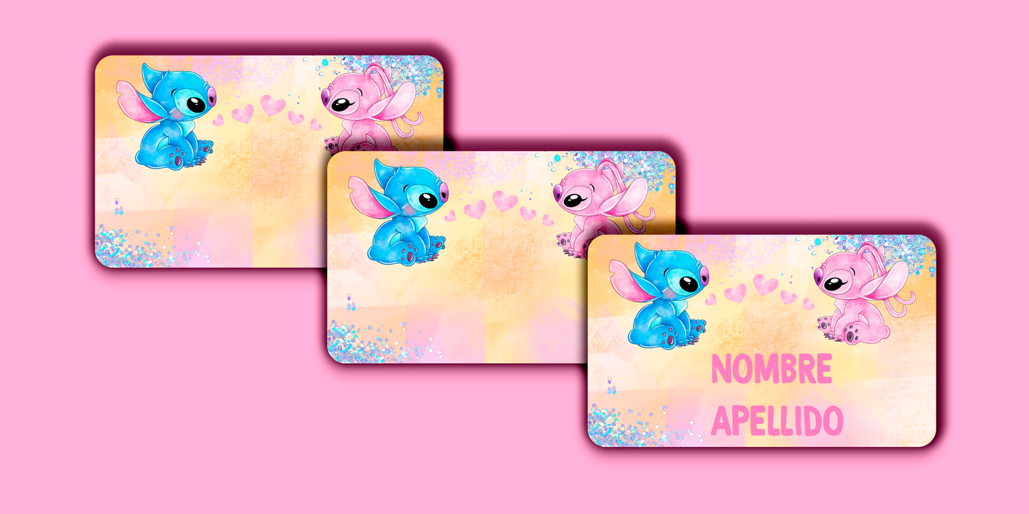 ETIQUETAS PERSONALIZADAS STITCH & ANGELA RECTANGULAR