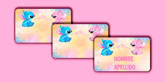 ETIQUETAS PERSONALIZADAS STITCH & ANGELA RECTANGULAR